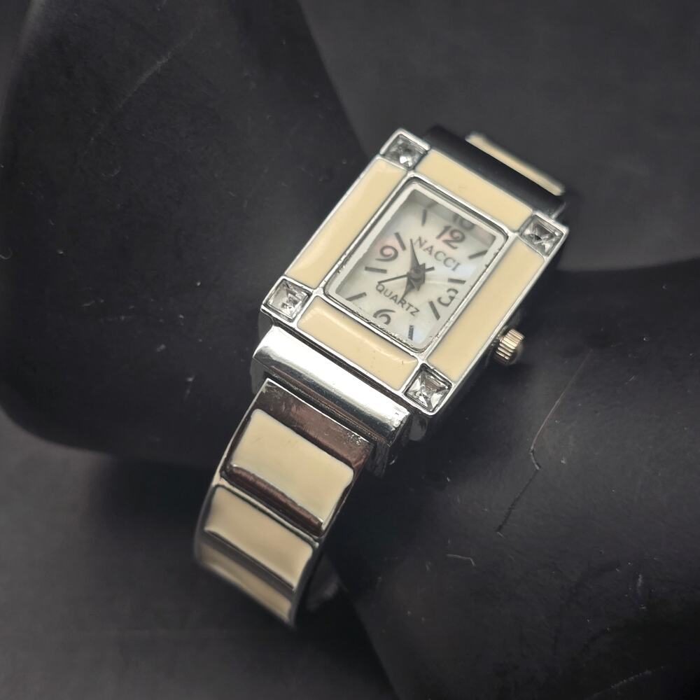 Nacci Women's Cream Enamel Cuff Quartz Watch